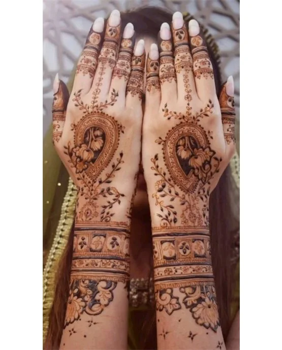 Graceful Lotus With Jasmine Featuring Back Hand Mehndi Design